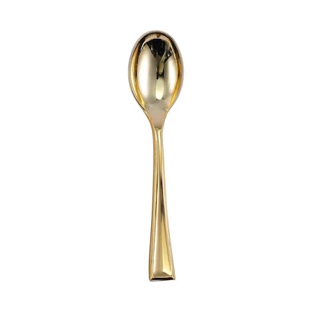 Smarty Had A Party Shiny Metallic Gold Mini Plastic Disposable Tasting Spoons (600 Spoons), 600PK 790-G-CASE